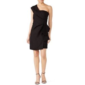 Victoria  Victoria Beckham Black One Shoulder Dress